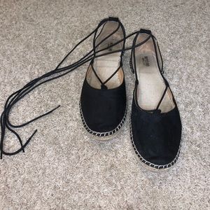 Black Espadrille Flats